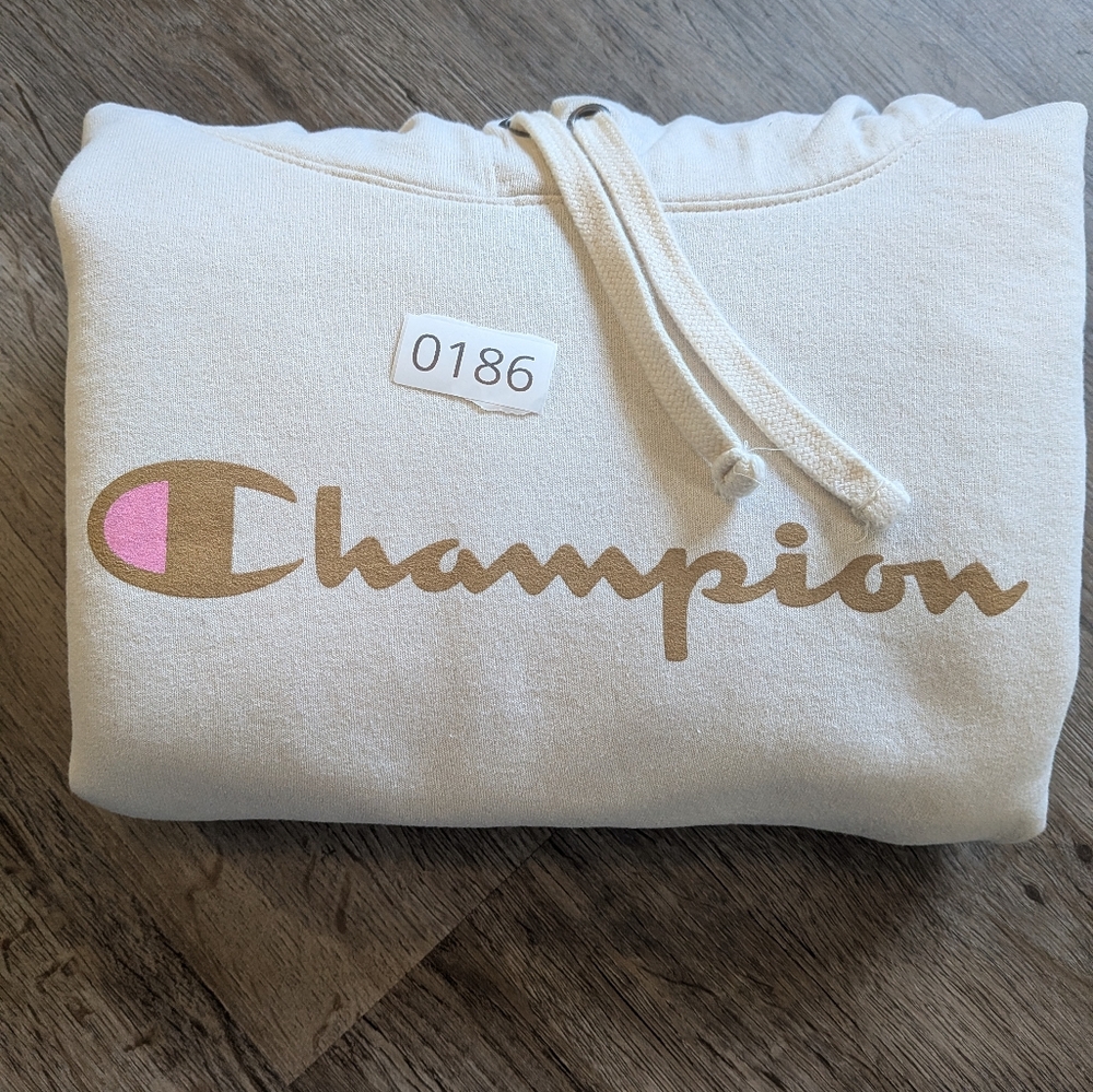 Champion Beige Pullover Hoodie with Logo - Picture 7 of 7